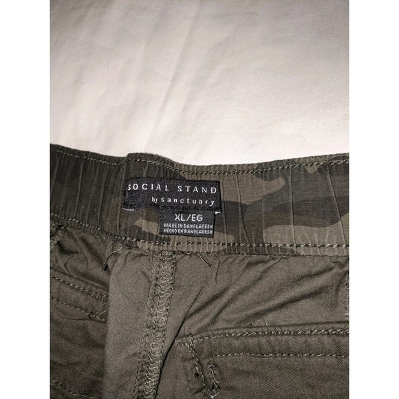 Social Standard Sanctuary Camo Pants Size XL Green Drawstring Hem Pockets - Picture 4 of 16